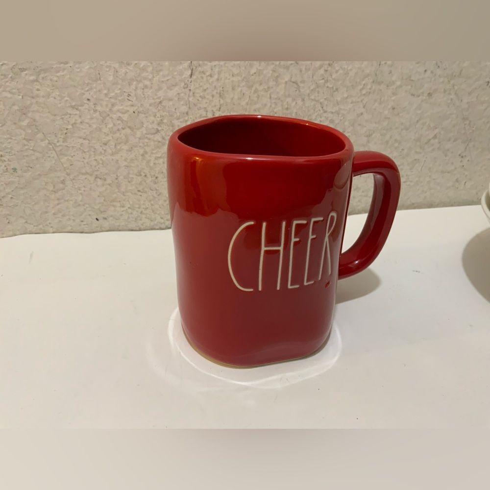 Rae Dunn by Magenta “CHEER” Christmas Holiday Xmas Coffee Cup Red Mug NEW